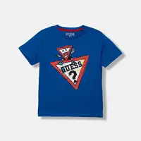 Dětské bavlněné tričko Guess modrá barva, s potiskem, N5YI00 K8HM4
