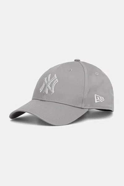 Bavlněná baseballová čepice New Era šedá barva, 60675525