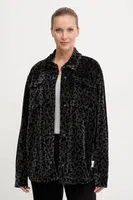 Košile EA7 Emporio Armani dámská, černá barva, relaxed, s klasickým límcem, AF15937.7W000666