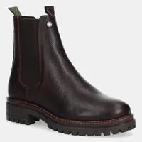 Kožené kotníkové boty Barbour Evie dámské, hnědá barva, na plochém podpatku, LFO0575BR96
