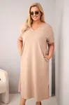 Kesi dámské plus size šaty s V-výstřihem
