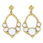 PVD Vacuum Plating 304 Stainless Steel Enamel Flower Dangle Stud Earrings