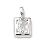 Brass Micro Pave Clear Cubic Zirconia Charms