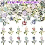 30Pcs 2 Colors Alloy Enamel Pendants