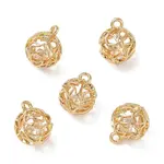 Brass Micro Pave Clear Cubic Zirconia Pendants