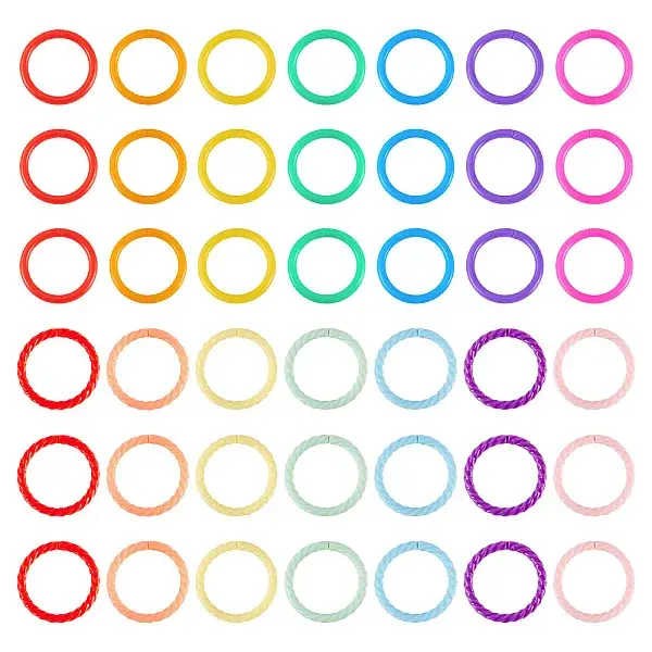 140Pcs 14 Styles Plastic Twisted Loose Leaf Book Binder Hinged Rings