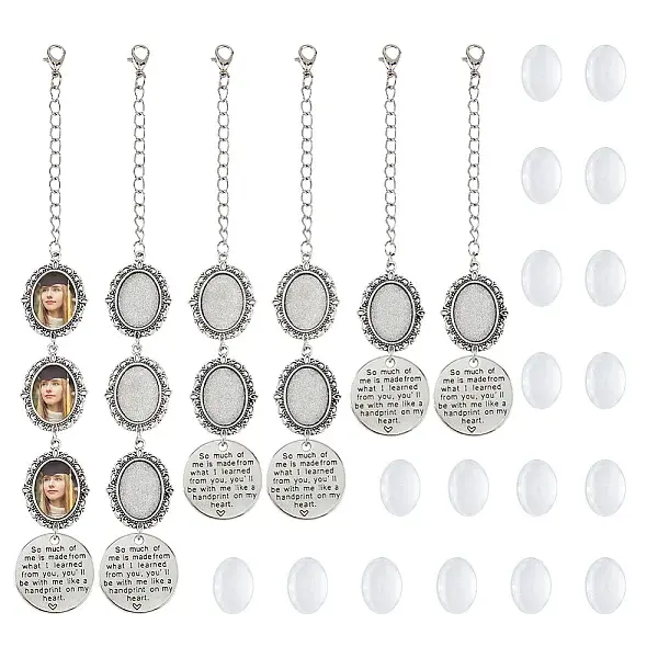 DIY Blank Oval Alloy Pendant Decoration Making Kits