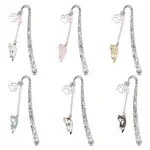 6Pcs Alloy Cat Shape Bookmark