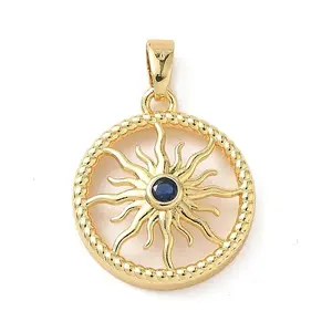 Brass Micro Pave Cubic Zirconia Pendants