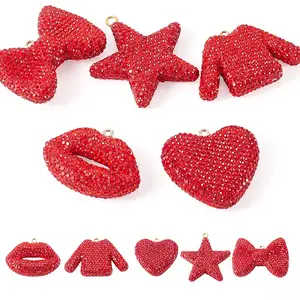 5Pcs 5 Styles Handmade Polymer Clay Pendants