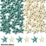 60Pcs 2 Styles Synthetic Turquoise Beads