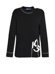 KARL LAGERFELD JEANS Sveter  čierna / biela