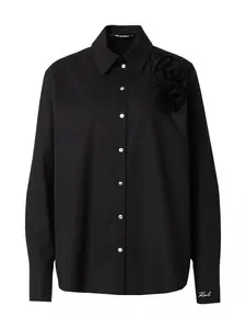 Karl Lagerfeld Blúzka 'FLOWER POPLIN'  čierna