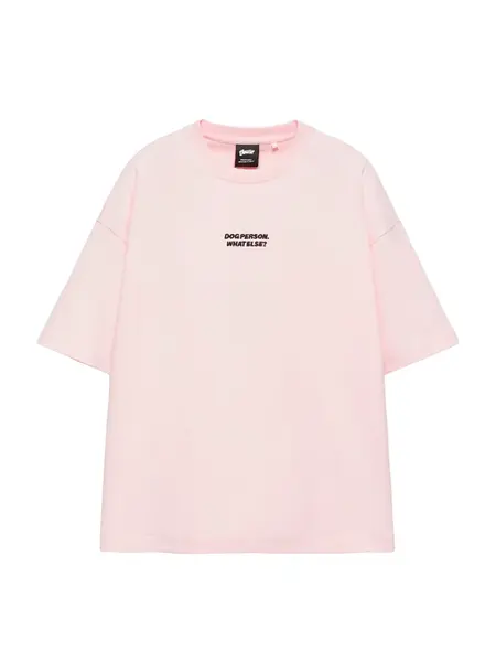 Pull&Bear Tričko 'STWD'  čokoládová / ružová / biela