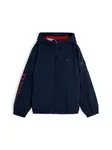 TOMMY HILFIGER Prechodná bunda 'Logo Graphic Relaxed'  námornícka modrá / červená