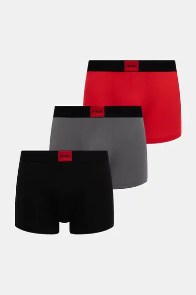 HUGO boxerky pánske bavlnené s elastanom TRUNK TRIPLET GALAXY 3-pak