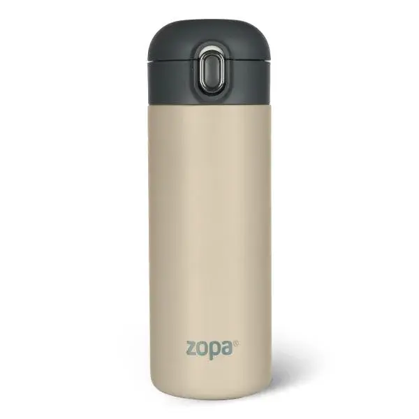 Termoska na tekutiny se silikonovým držákem 400 ml, Cookie beige