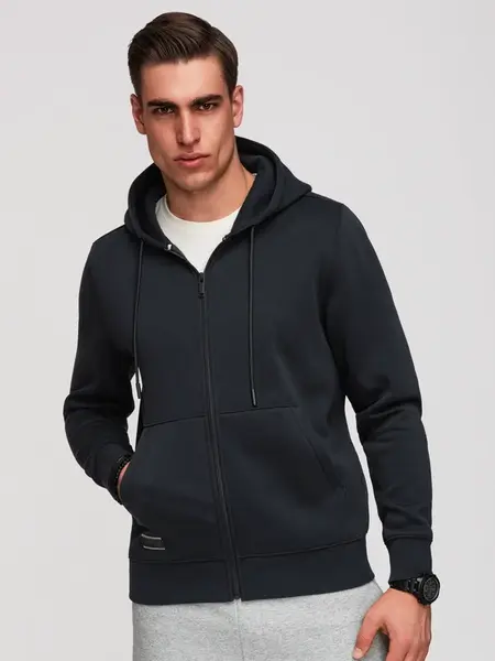 Ombre Men's unbuttoned BASIC sweatshirt - black