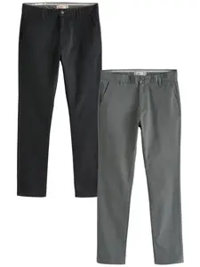 Next Chino nohavice  sivá / čierna