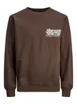 JACK & JONES Mikina 'JORRedhook'  čokoládová / biela