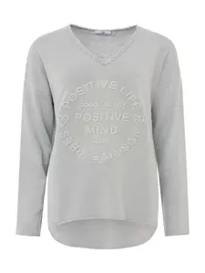 Zwillingsherz Mikina 'Positive Mind'  svetlosivá