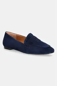 Billi Bi mokasíny dámské semišové Blue suede
