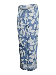 MAMALICIOUS Nohavice 'MLMALIKKA'  modrá denim / hnedá / biela