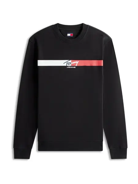 Tommy Jeans Mikina  červená / čierna / biela