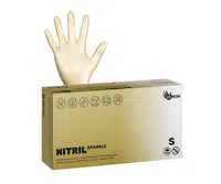 Nitrilové rukavice Espeon Nitril Sparkle - 100 ks, perleťové zlaté, velikost S (100149) + dárek zdarma