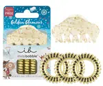 Sada skřipce do vlasů a spirálových gumiček Invisibobble Aprés-Ski Golden Glamour + dárek zdarma