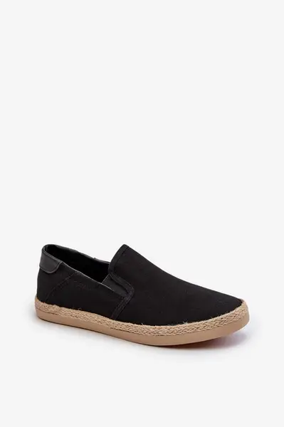EVENTO Pánske espadrilky s plstením čierne Fenen