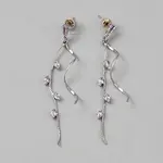 Brass Micro Pave Cubic Zirconia Dangle Stud Earrings