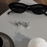 304 Stainless Steel Micro Pave Cubic Zirconia Stud Earrings for Women