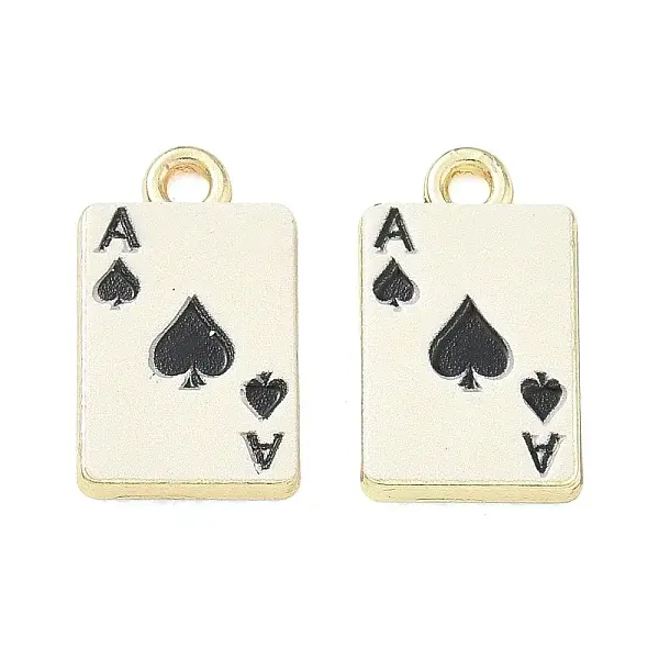 Rack Plating Playing Cards Alloy Enamel Pendants