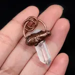 Quartz Crystal with Metal Pendants
