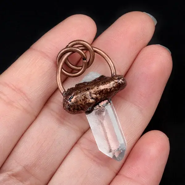 Quartz Crystal with Metal Necklaces