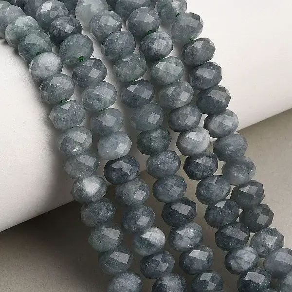 Faceted Dyed Natural White Jade Beads Strands