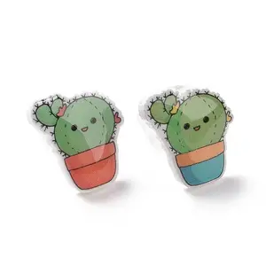 Acrylic Stud Earrings with Plastic Pins for Women