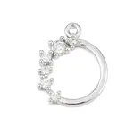 Brass Micro Pave Clear Cubic Zirconia Pendants