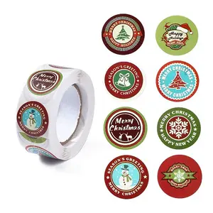 8 Patterns Round Dot Self Adhesive Paper Stickers Roll