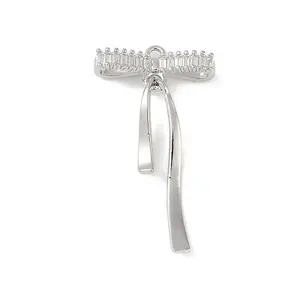 Brass Micro Pave Clear Cubic Zirconia Pendants
