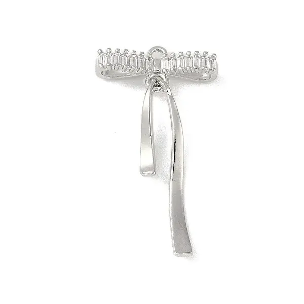 Brass Micro Pave Clear Cubic Zirconia Pendants