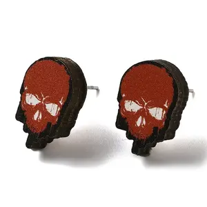 Wood Stud Earrings