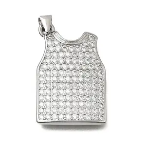 Brass Micro Pave Clear Cubic Zirconia Pendants