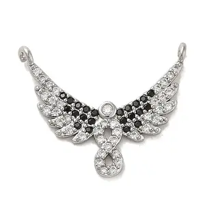 Brass Micro Pave Clear Cubic Zirconia Pendants