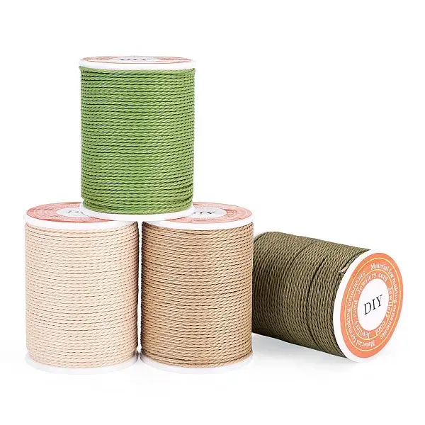 4 Rolls 4 Colors Round Waxed Polyester Cord