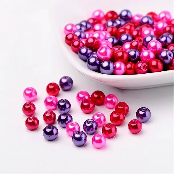 Valentine's Mix Glass Pearl Beads Sets