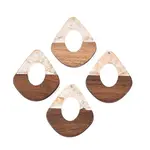 Transparent Resin and Walnut Wood Pendants