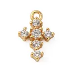 Brass Micro Pave Clear Cubic Zirconia Charms