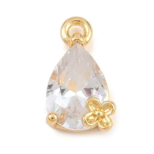 Brass Micro Pave Cubic Zirconia Charms